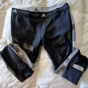 Nwot-Adidas By Stella McCartney Black /Grey Poly/Spandex Leggings